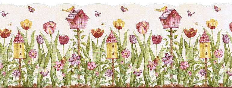 Birds House Wallpaper Border KS11689DB – WallUSA.com