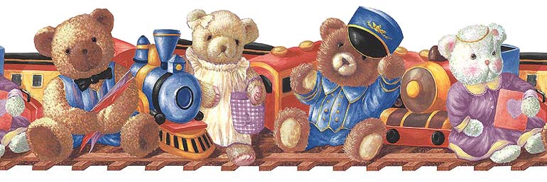 Teddy Bear Wallpaper Border NK74846DV – WallUSA.com