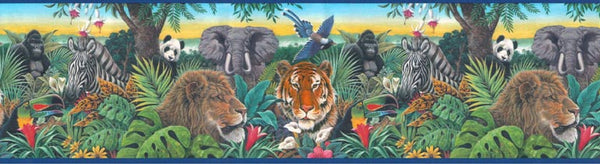 Jungle Animals Wallpaper Border SB10126B