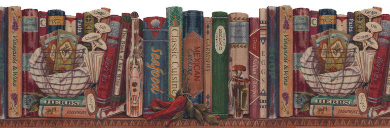 Library Books Wallpaper Border
