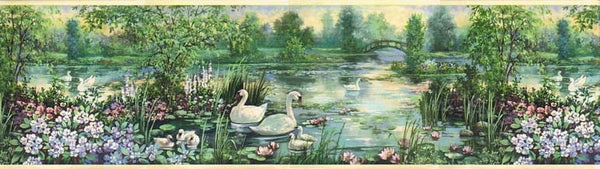 Swans Pond Wallpaper Border FF1107-1