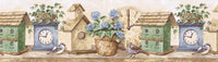 Birdhouses Clocks Wallpaper Border PT24008B