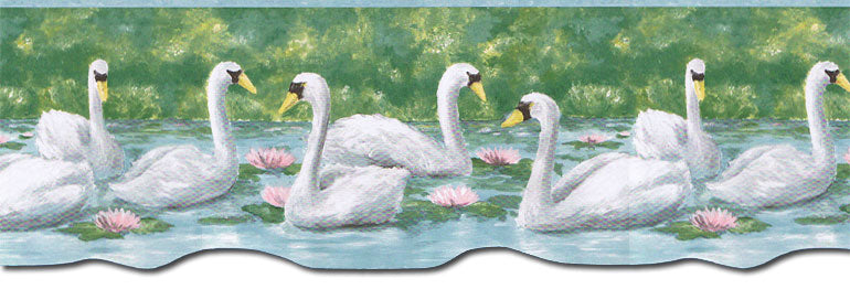 B*u様 WILDSWANS / CSS-WINGS wall Wild Swan Wallpaper Mural | Art Noveau Wall Mural | Eazywallz